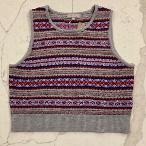 J. Crew Multicolor Patterned Sweater Vest